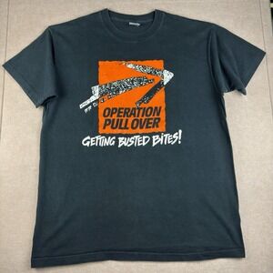 Vintage Fruit Of The Loom Shirt Men XL Black Single Stitch Operation Pullover US